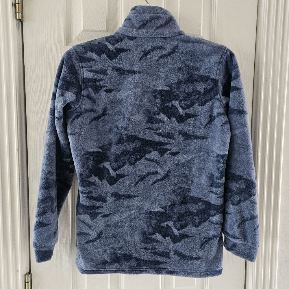 Columbia Kids Camo Blue Fleece Jacket, Sz Med - Unisex, Cozy, Active Lightweight - Picture 2 of 7